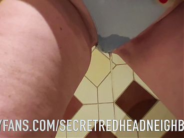 Hairy Redhead Wife Pissing throuh Panties In Public Toilet